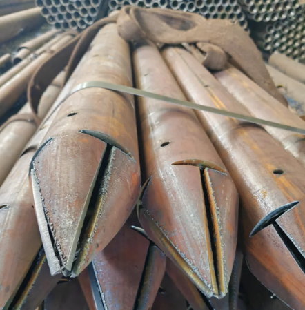 蚌埠出尖打孔加工无缝注浆钢花管注浆管厂家